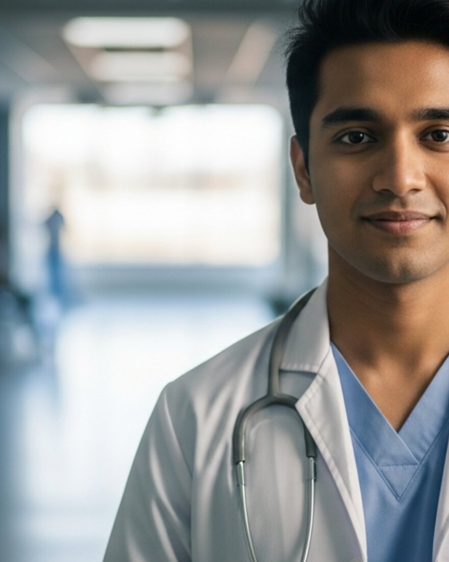 Confident medical student